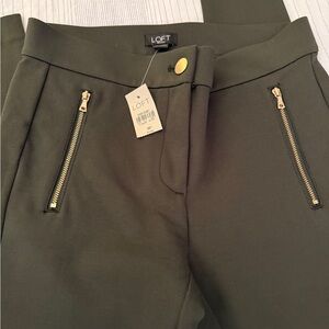 Riding Style -Olive Colored Pants with Gold Accents